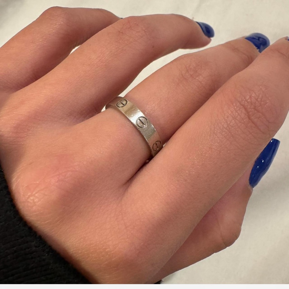 CARTIER LOVE RING #54 WHITE GOLD WEDDING BAND